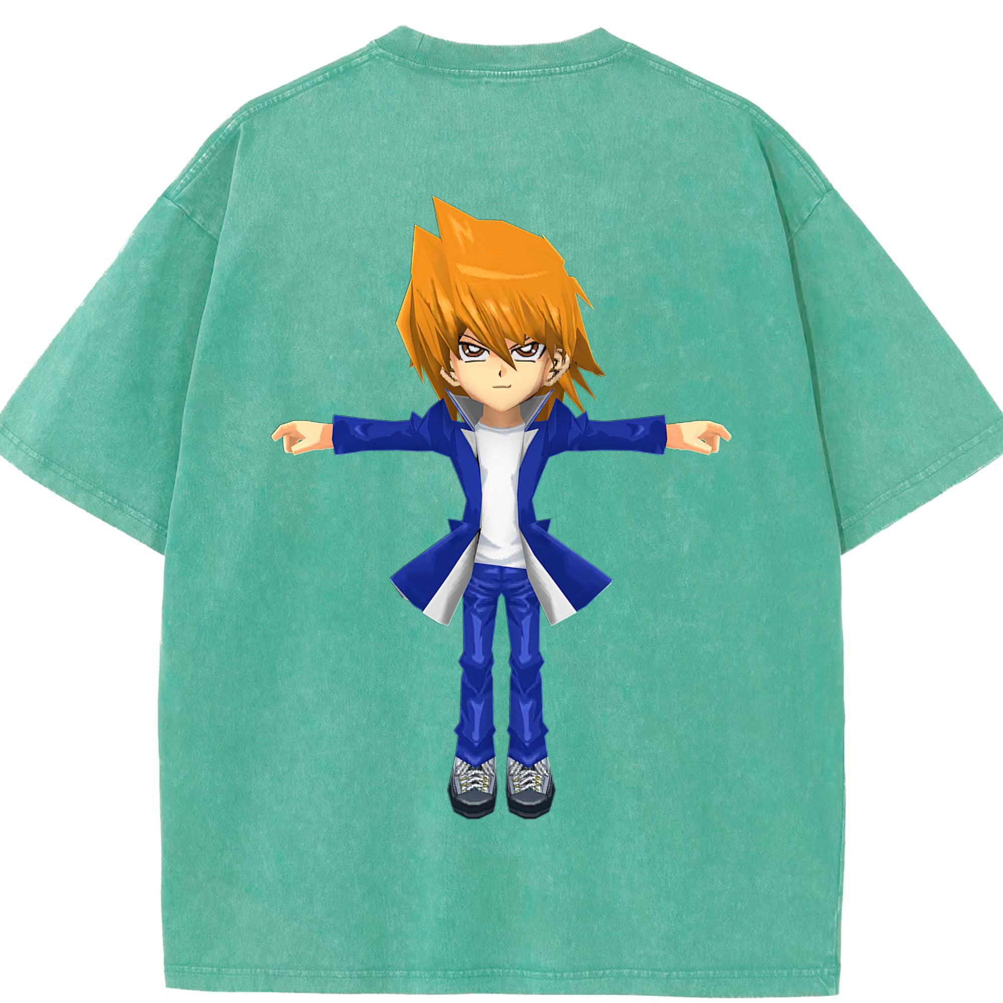 （画像用） 遊☆戯☆王 Yu-Gi-Oh! 綿100% ヴィンテージ風 半袖Tシャツ（背面プリント）